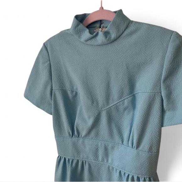 Baby Blue 50s Style Vintage Dress - Picture 2 of 4